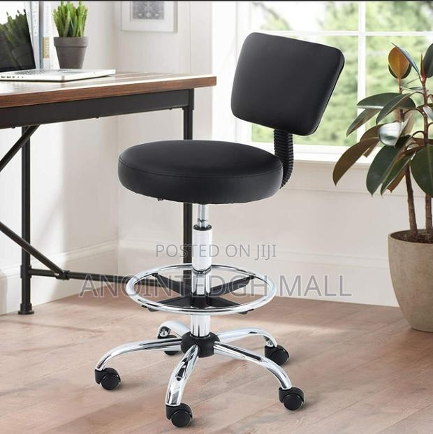 Adjustable Teller Swivel Chair Leather - Black photo 3