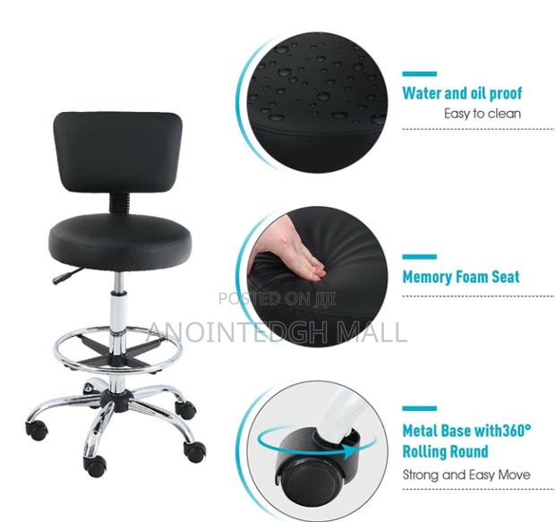 Adjustable Teller Swivel Chair Leather - Black photo 5