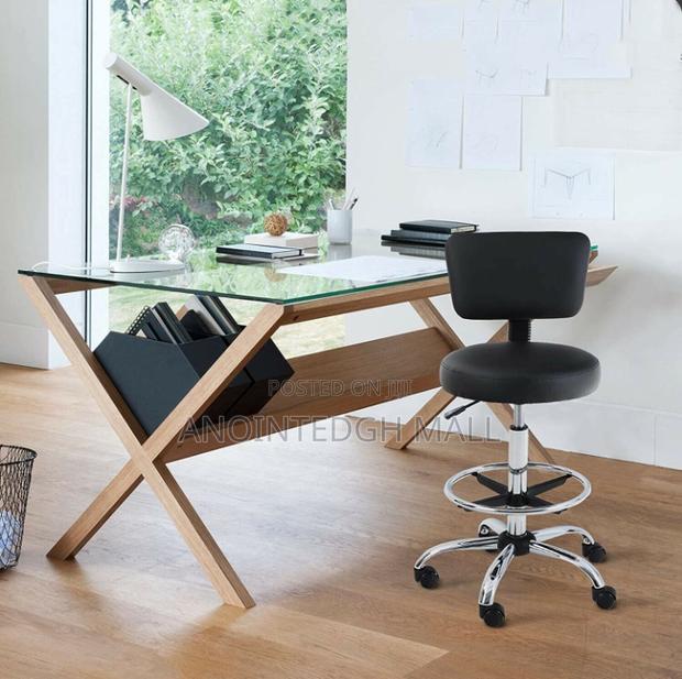 Adjustable Teller Swivel Chair Leather - Black photo 6