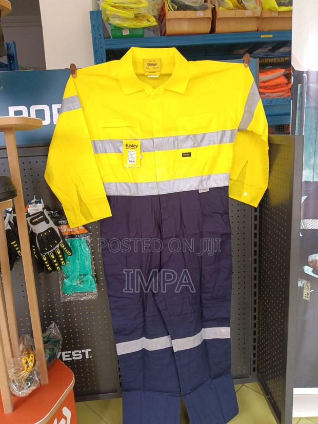 Bisley Mine Work Coverall, Long Sleeves; Taped Yel/Navy