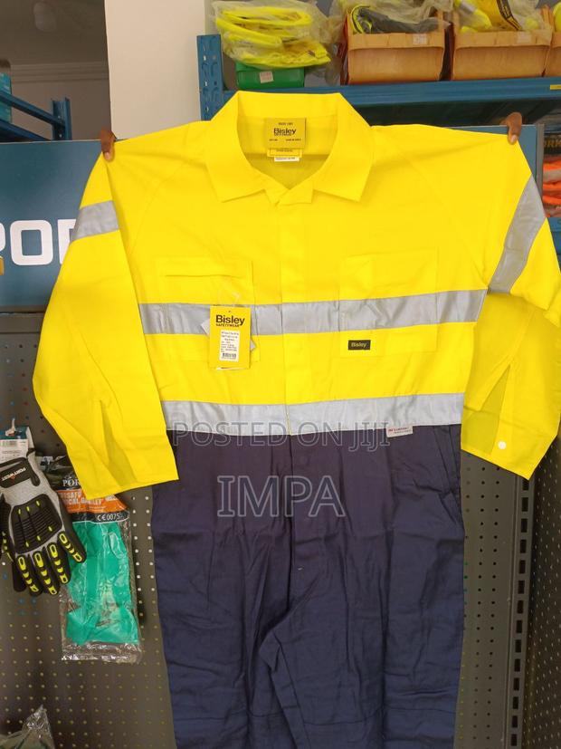 Bisley Mine Work Coverall, Long Sleeves; Taped Yel/Navy