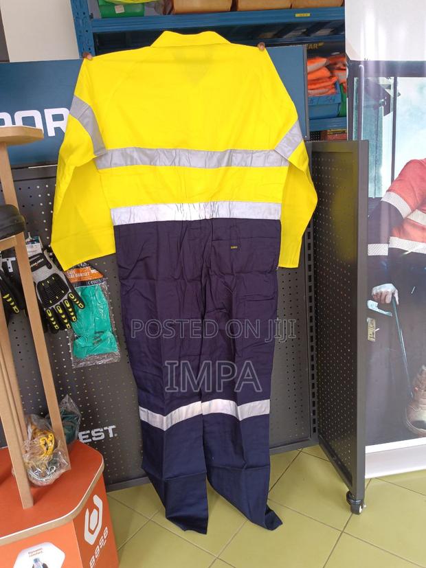 Bisley Mine Work Coverall, Long Sleeves; Taped Yel/Navy