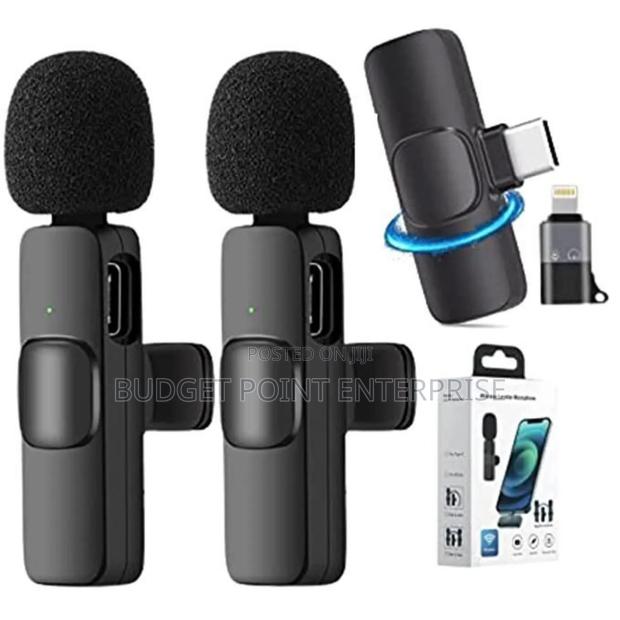 Wireless Lapel Microphone for Both iPhone Android 2in1