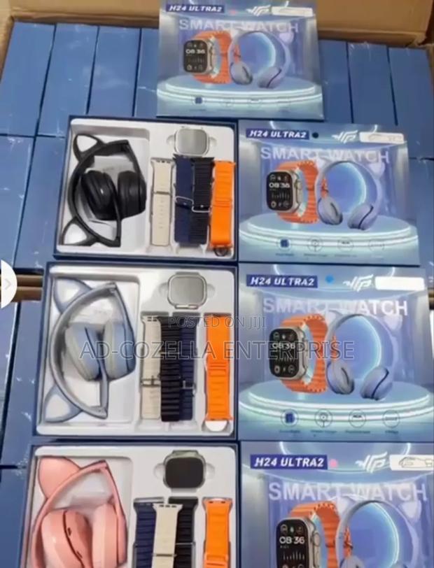 H24 Ultra 2 Headphones and Smart Watch Set