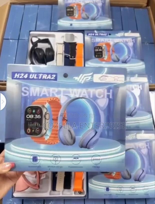 H24 Ultra 2 Headphones and Smart Watch Set