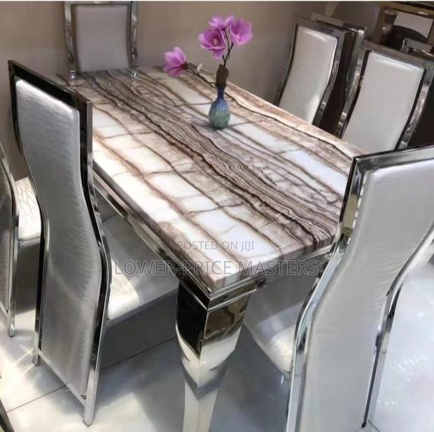 6 Chair Marble Dining Set