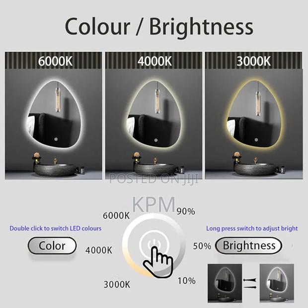Irregular LED Vanity Bathroom Mirror Wall Mount photo 4