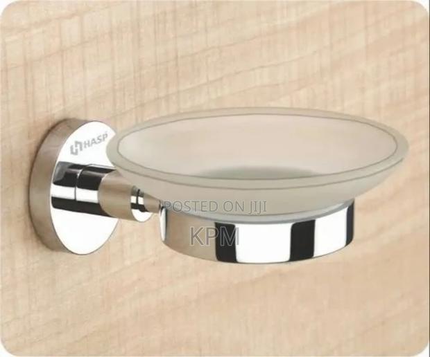 Round Glass Bathroom Soap Dish Hd photo 2