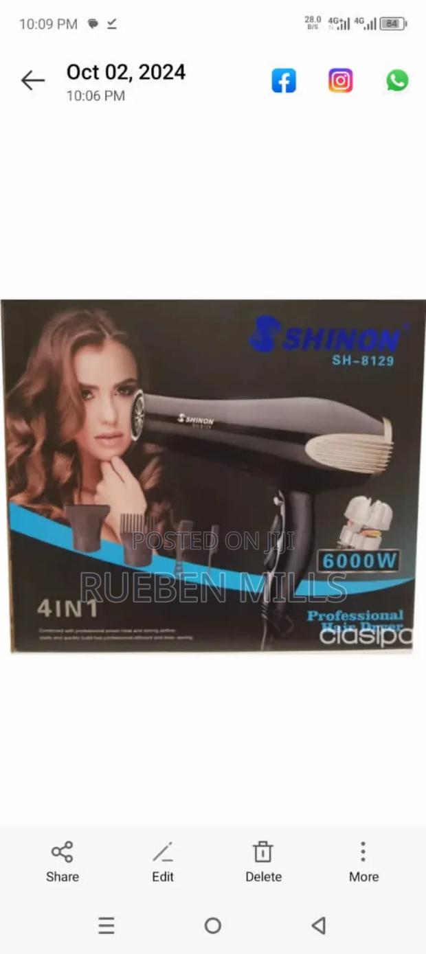 6000w Shinon Sh-8129 Air Clearance Heavy Duty Hair Dryer · Photo 2