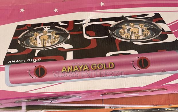 Anaya Gold 2 Burner Glass Gas Stove