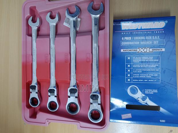 Westward 1LCD7 Ratcheting Wrench Set, Combo, SAE, 4 PC photo 2