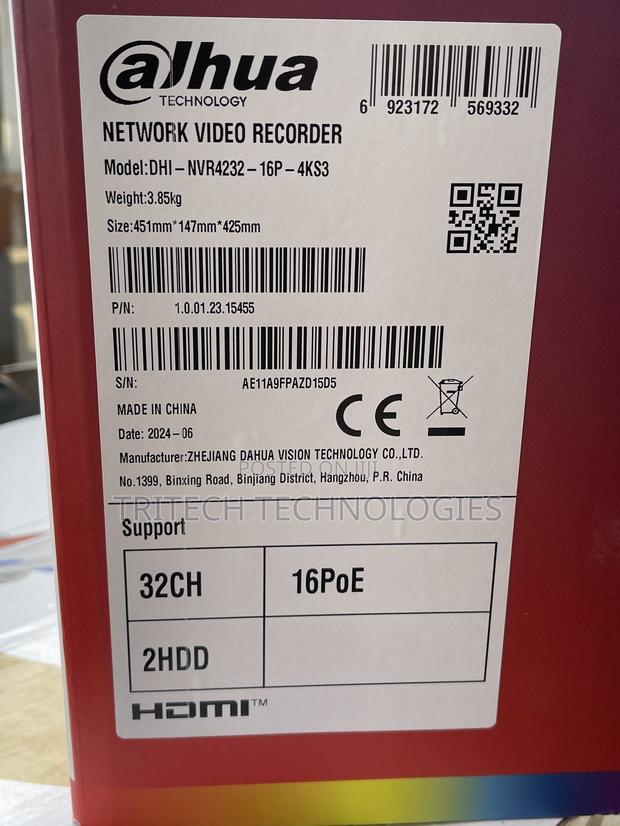 Dahua NVR 32ch Poe With 2hdd Nvr4232-16p-4ks3 · Photo 4