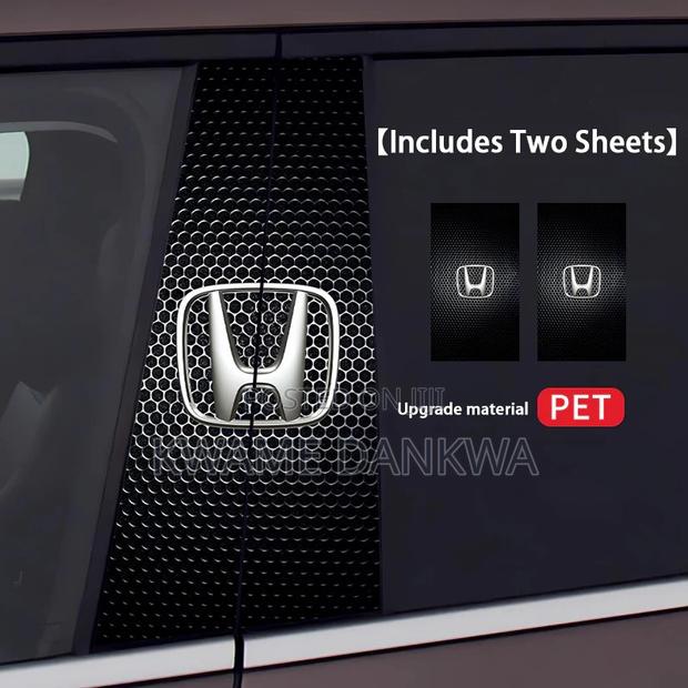 2 PCS Car Door Pillar/ Center Sticker With Car Model Logo photo 2
