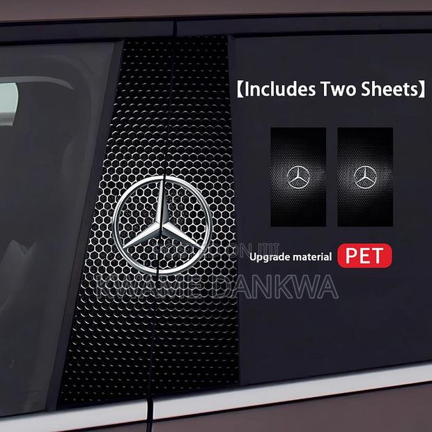 2 PCS Car Door Pillar/ Center Sticker With Car Model Logo photo 3