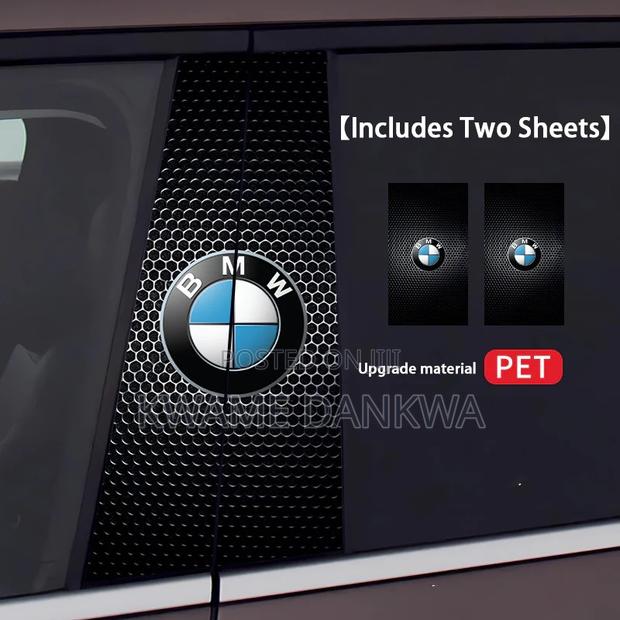 2 PCS Car Door Pillar/ Center Sticker With Car Model Logo photo 4