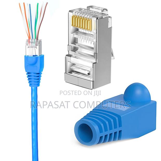 Shielded Cat6 Cat6a RJ45 Pass Through Plugs, 20pcs · Photo 2