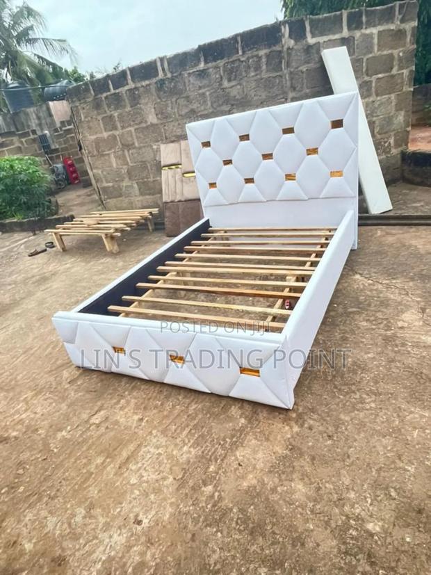 Quality White Leather Double Bed Frame · Photo 1