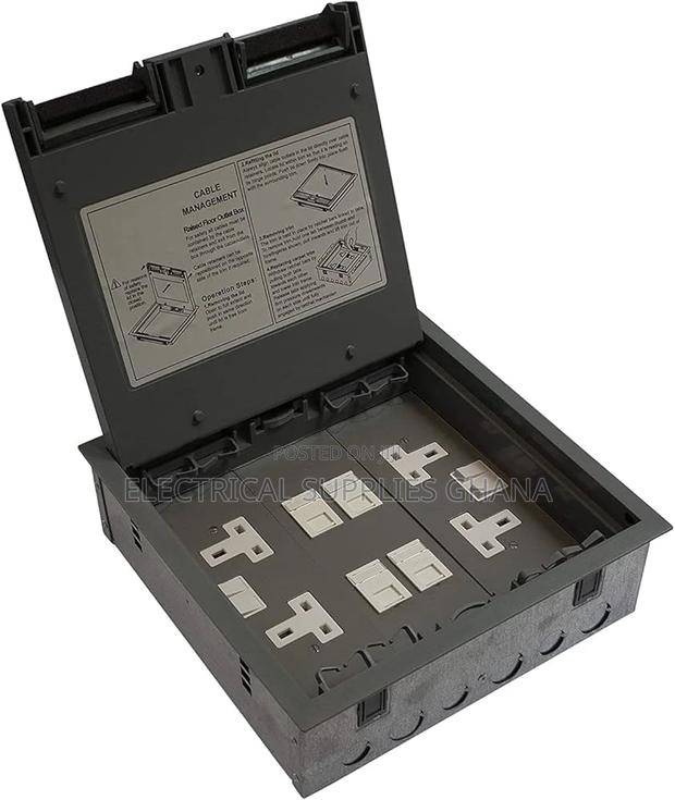 Double Floor Sockets With Cat 6 Socket