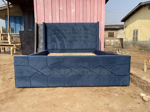 Stylist Morden Blue Double Bedframe. For Sweet Room Settings · Photo 1