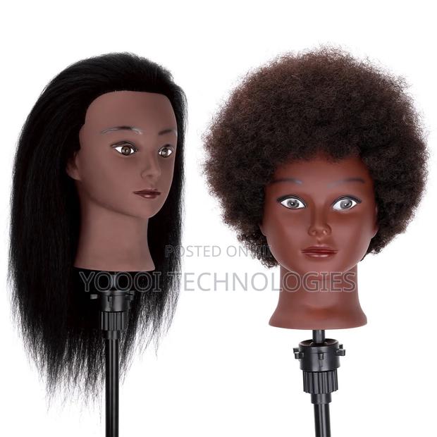 Afro/ Straight Human Hair Mannequin Training Doll photo 2