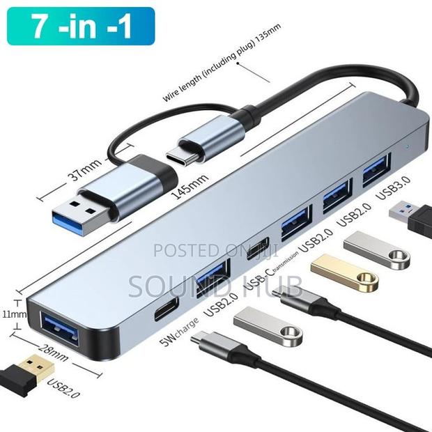 7in1 Multi Ports USB Type C Hub Splitter Adapter Expansion · Photo 4