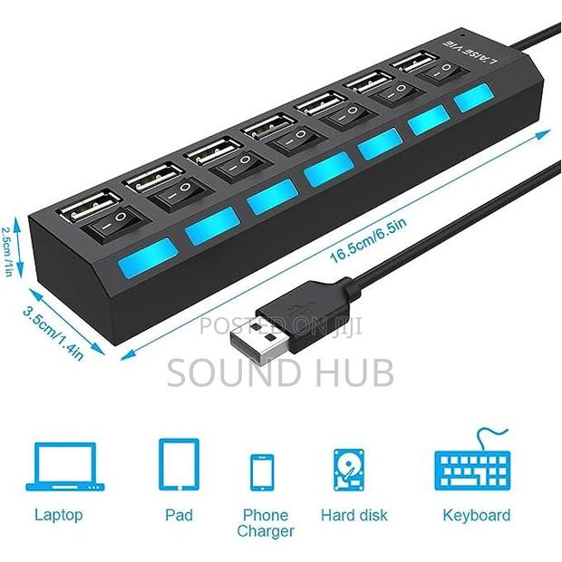 7 Port Usb 2.0 High Speed Power Splitter Switch on/Off · Photo 4