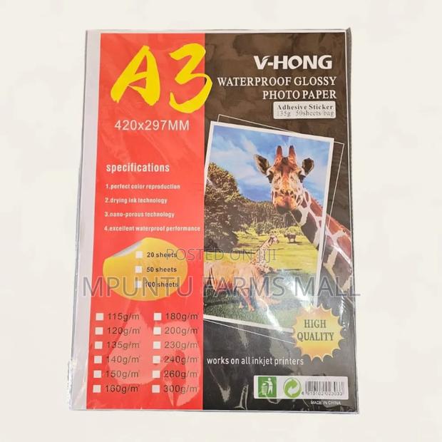 A3 Glossy Sticker Paper