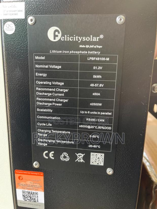 48v 100ah Felicity Lithium Ion Batteries photo 2