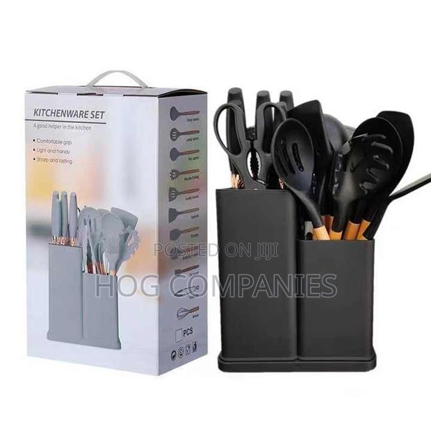 19 Pieces Silicone Kitchen Utensil Set Chopping Board- Fast Delivery · Photo 2