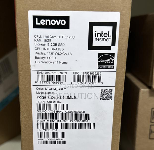 New Laptop Lenovo ThinkPad Yoga 16GB Intel Core Ultra 5 SSD 512GB photo 2