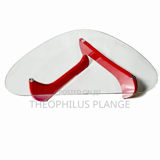 Glass Center Table With White Legs, Modern Living Room Table · Photo 2