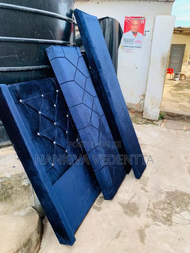 Blue Fabric Double Bed Frame · Photo 1