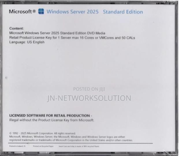Windows Server 2025 Standard Edition 16cores. Retail Li photo 3
