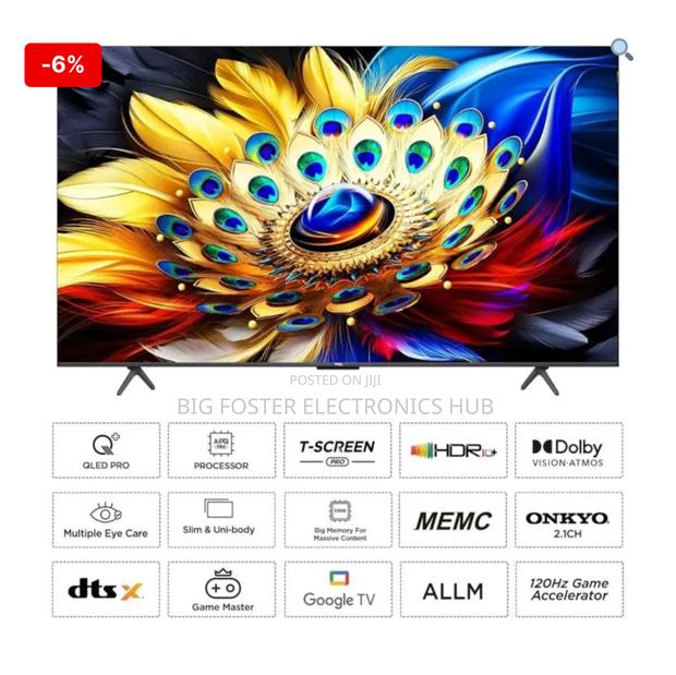 TCL 2024 _Smart 65, Qled Android HDR Google TV I