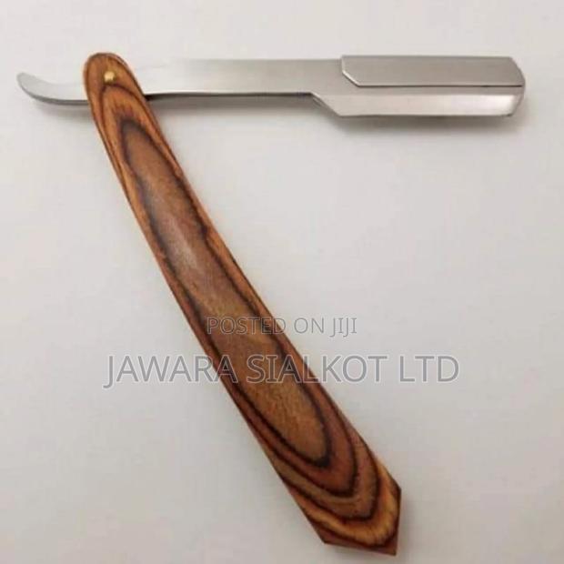 Wooden Handle Straight Barber Razor Stainless Steel · Photo 2