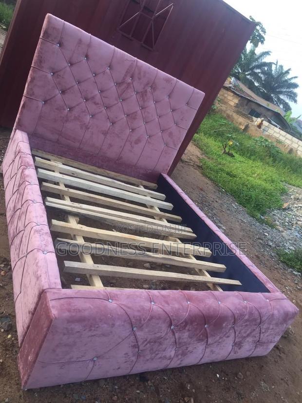Pink Fabric Double Bed Frame · Photo 2