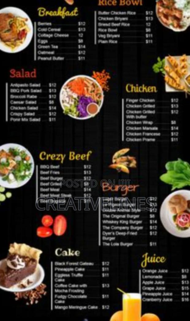 Customised Food Menu · Photo 4