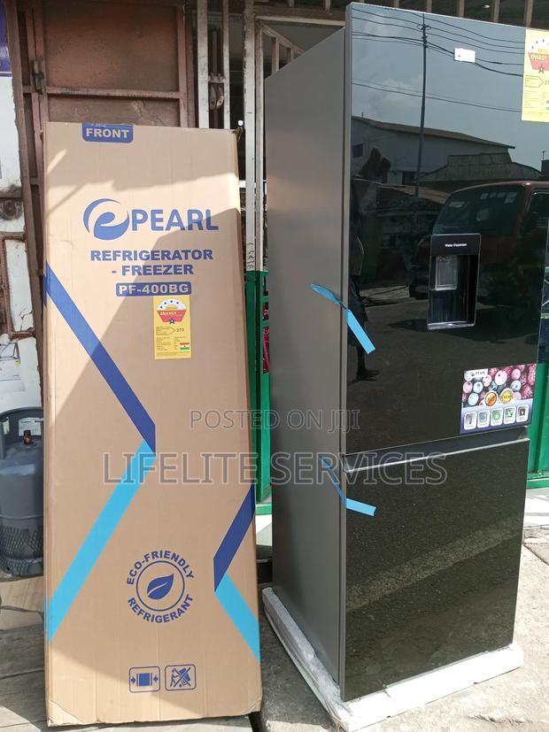 Black Glass Refrigerator With Dispenser Pearl 309 LTRS