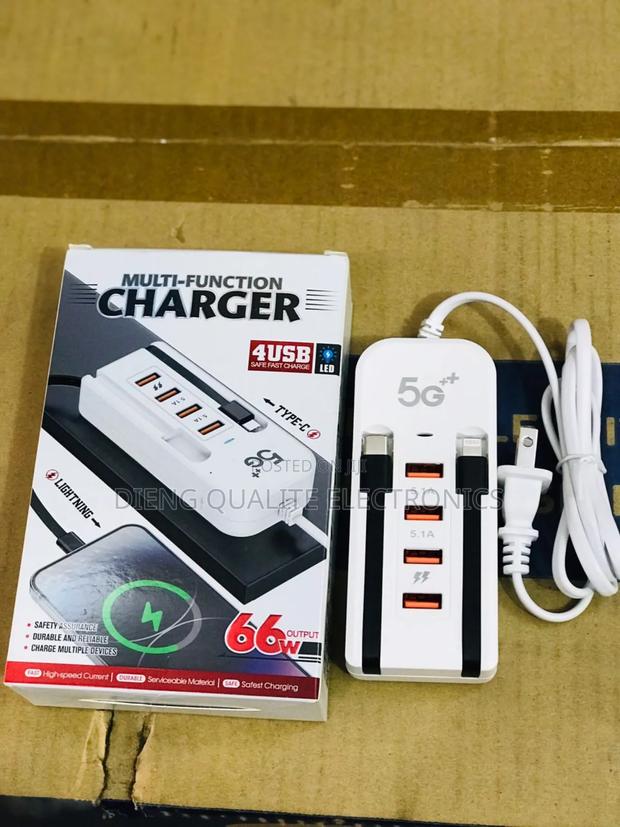 66W Multi- Function Charger With 4USB Fast Charger