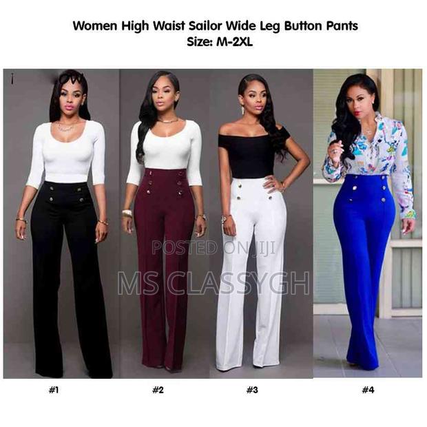 Casual High Waist Long Pants Women Office Lady Elegant Butto