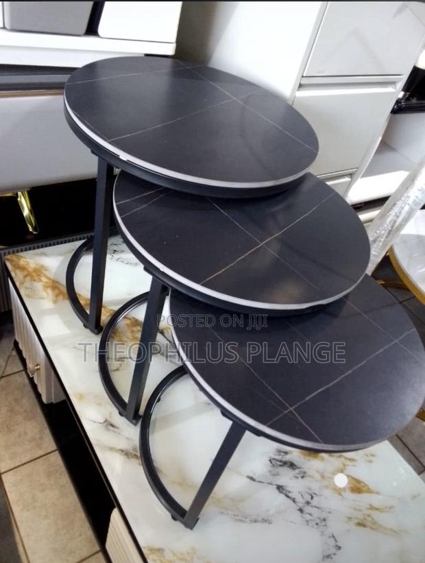 All Black 3 in 1 Mable Center Table, Side Tables. · Photo 2