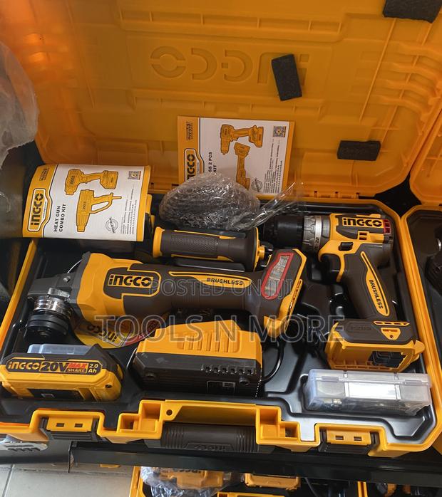 Ingco 20v Cordless Angle Grinder and Drill Combo Set · Photo 4