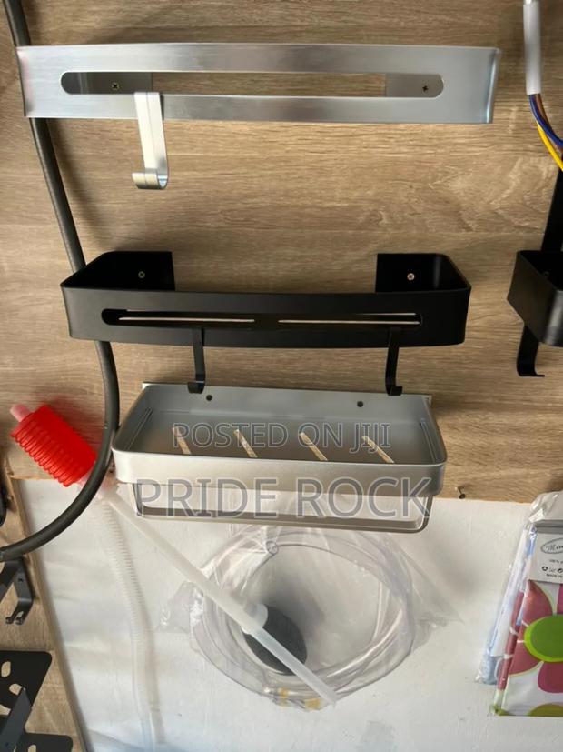 Metal Shelf in Black and Aluminum Color, Mirror Shelf · Photo 4