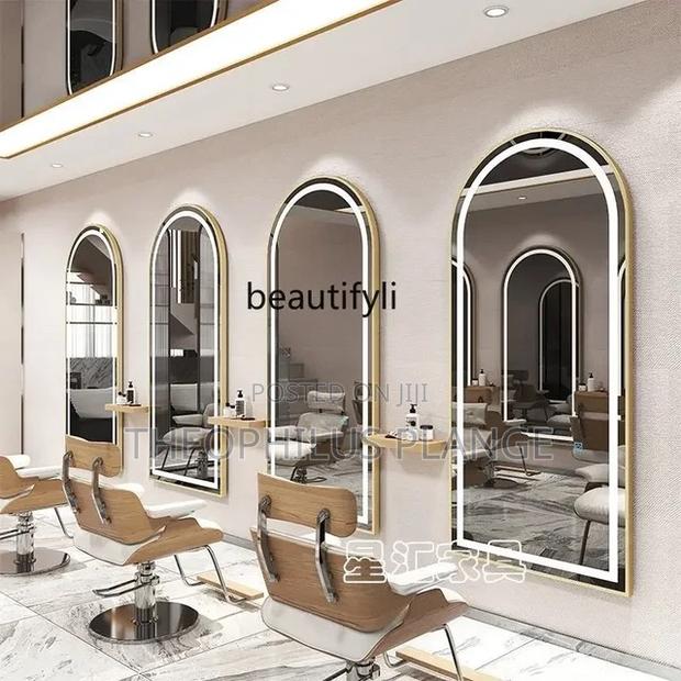 LED Big Saloon Mirror, Barbershop Hanging Mirror · Photo 4