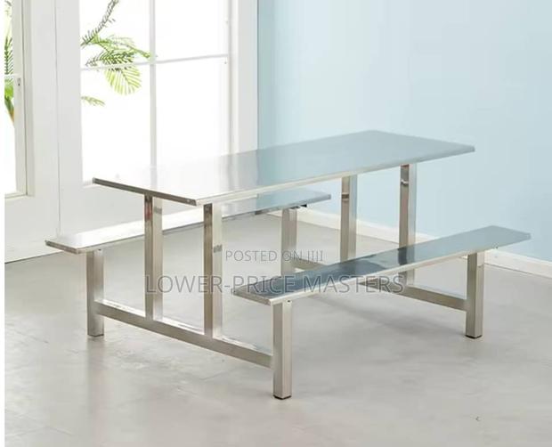 Silver Stainless Steel Table and Chair Complete Set · Photo 3