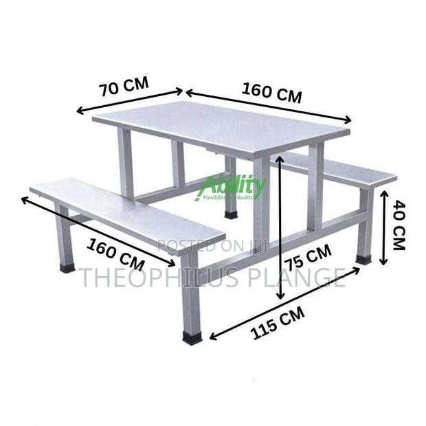 Silver Stainless Steel Restaurant, Canteen School Table · Photo 4