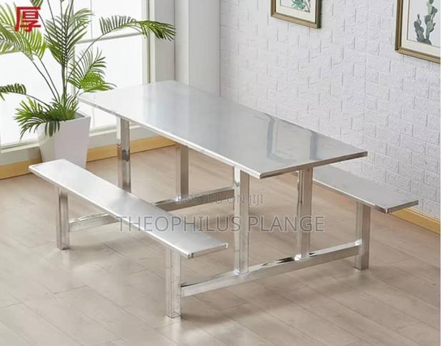 Silver Stainless Steel Restaurant, Canteen School Table · Photo 3