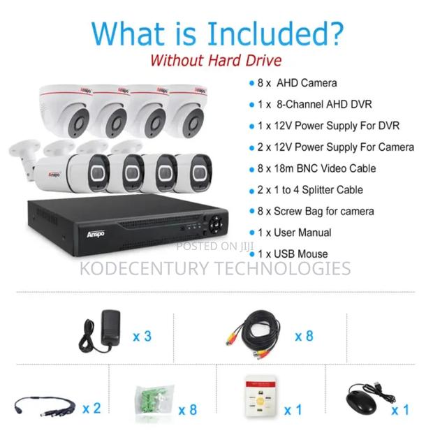 8 Channels CCTV Kit (Anspo, 5mp, Analog) · Photo 4
