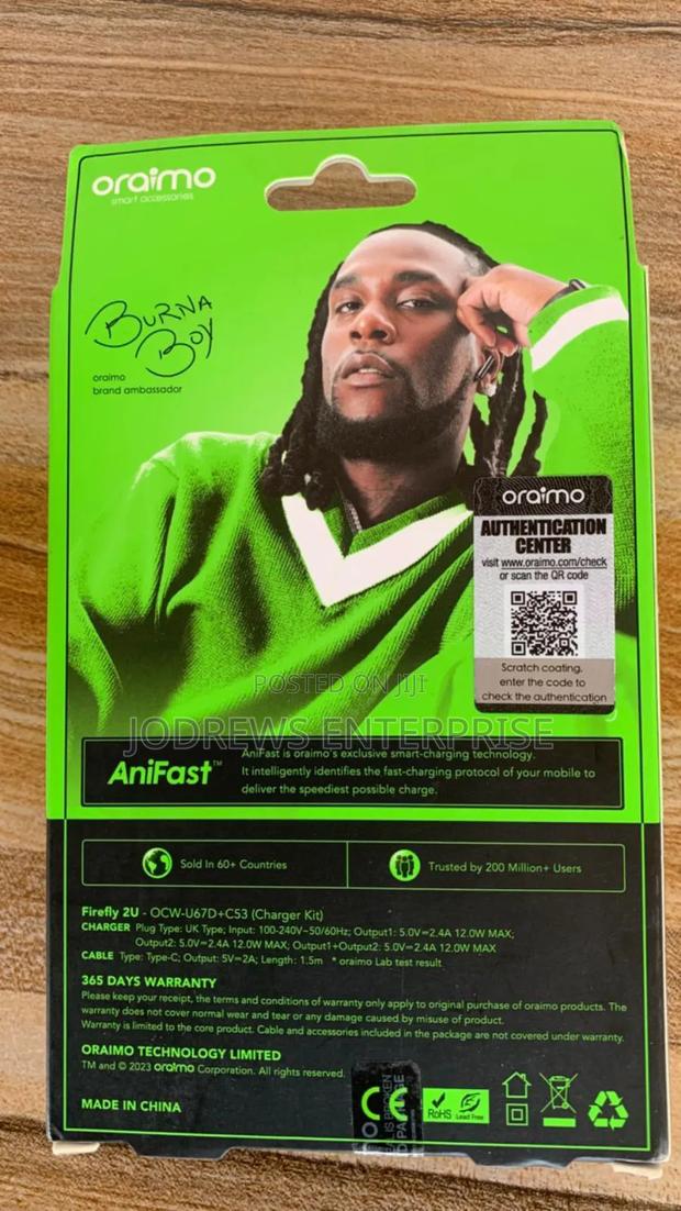 Oraimo Firefly 2U Dual USB Fast Charger · Photo 4