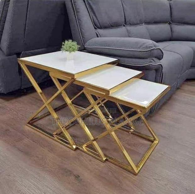 3 in 1 White and Gold Mable Center Table / Coffee Tables · Photo 2